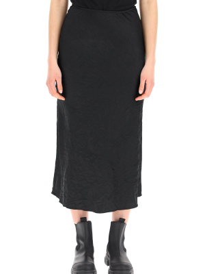 Ganni Crinkled Satin Skirt