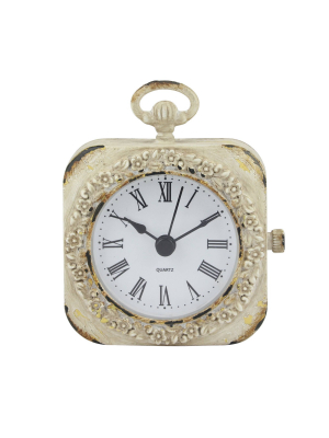 Small Weathered Table Clock White - Stonebriar Collection