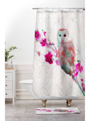 Quinceowl Shower Curtain Ivory - Deny Designs