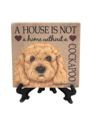 Animal 4.0" Cockapoo - Home Cork Back Coaster Easel Sjt Enterprises - Coasters