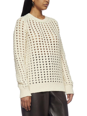 Bottega Veneta Open-knit Round Neck Jumper