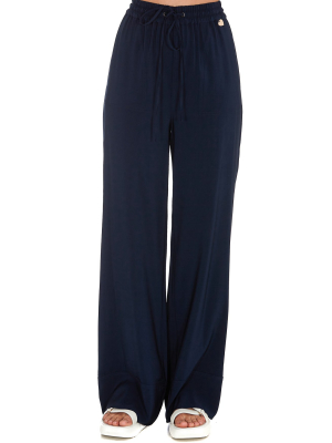 Twinset Logo Plaque Wide Leg Trousers