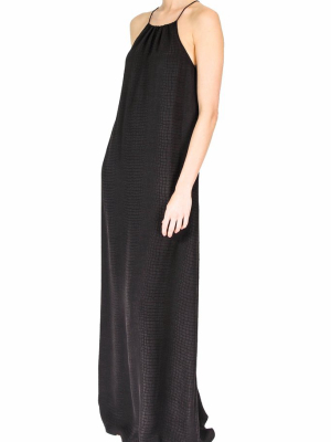 Silk Croco Jacquard Racer Back Dress