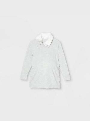 Maternity Snap Sherpa Collar Sweatshirt - Isabel Maternity By Ingrid & Isabel™