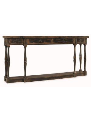 Sanctuary Four-drawer Thin Console - Ebony