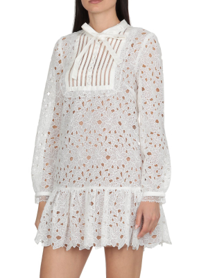 Self-portrait Lace Detailed Mini Dress