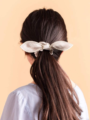 Flax Lines Bow Scrunchie