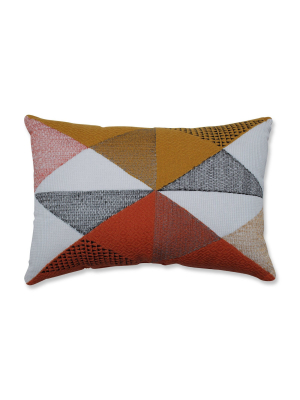 11.5"x18.5" Triangular Diamond Print Throw Pillow Orange/gold - Pillow Perfect