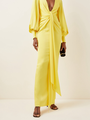 Dane Drape-detailed Satin Crepe Gown