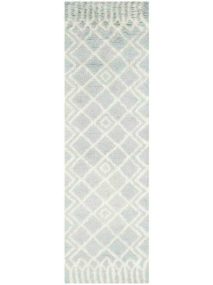 Casablanca Nomad Blue/ivory Runner Rug