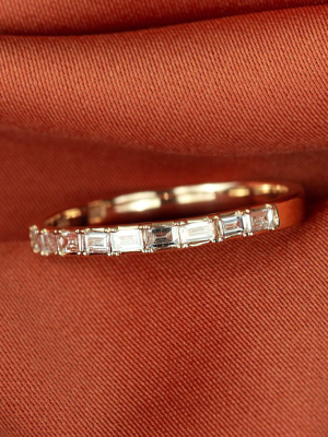 Half Diamond Baguette Ring