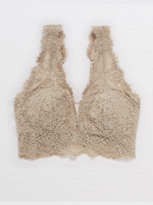 Aerie Eyelash Lace Plunge Bralette