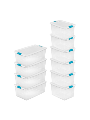 Sterilite 106 Qt. Plastic Storage Container (4 Pack) + 64 Qt Box (6 Pack)