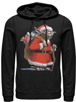 Men's Star Wars Christmas Santa Yoda Pull Over Hoodie