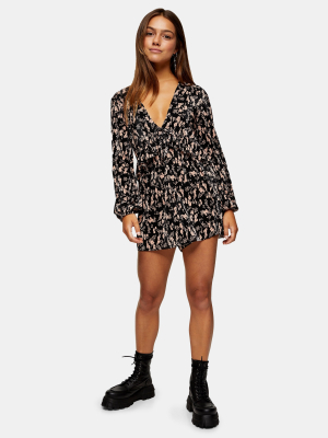 Petite Black Grunge Romper