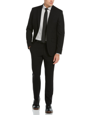 Slim Fit Black Stretch Wool Blend Suit