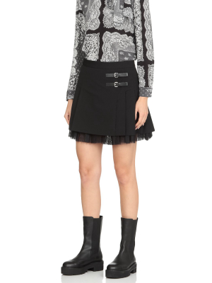 Redvalentino Pleated Layered Mini Skirt