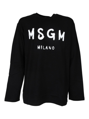 Msgm Logo Print Long-sleeve T-shirt