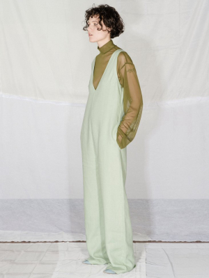 V-neck Jumpsuit - Pistachio