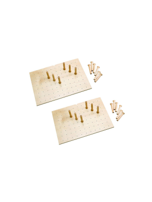 Rev-a-shelf 4dps-3021 Medium 30 X 21 Inch Wood Peg Board System For Deep Drawers Organizer With 12 Pegs And Exact Fit Customization, Maple (2 Pack)