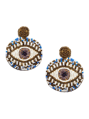 Seed Bead Evil Eye Statement Earring