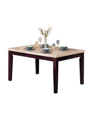 Britney Dining Table Marble White/walnut Brown - Acme Furniture