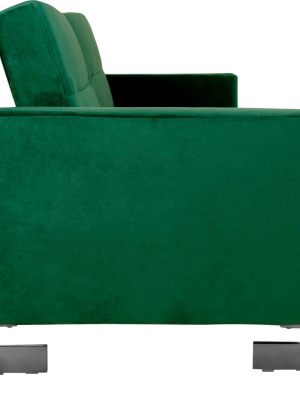 Traverse Foldable Sofa Bed Emerald Green/silver