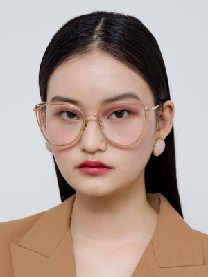 Liza Cat Eye Optical Frame In Ash And Rose Gold