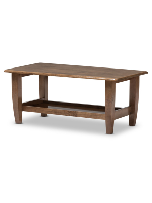 Pierce Mid - Century Modern Finished Coffee Table - Walnut Brown - Baxton Studio