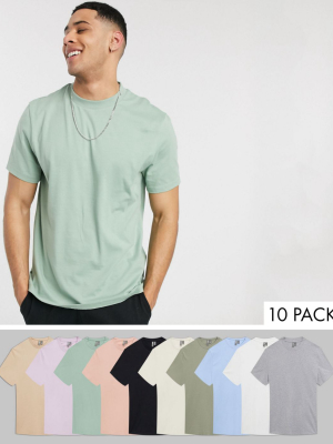 Asos Design 10 Pack Organic T-shirt