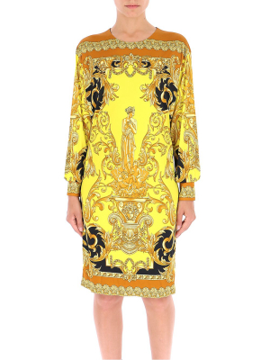 Versace Baroque Printed Satin Mini Dress