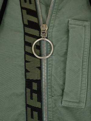 Off-white Logo Band Vintage Bomber Jacket