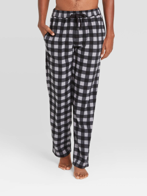 Men's Buffalo Checked Microfleece Pajama Pants - Goodfellow & Co™ Black