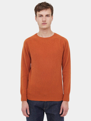 Crew Neck Lambswool Jumper Orange