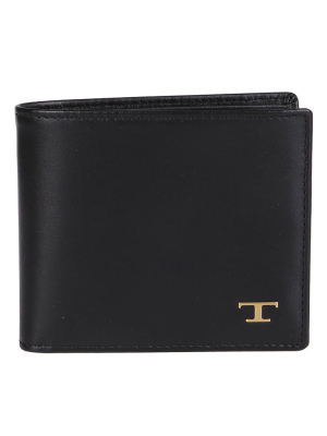 Tod's T Logo Plaque Bifold Wallet