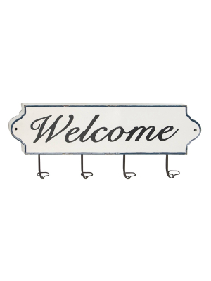 21" X 31" Traditional Iron Welcome Wall Hook - Olivia & May