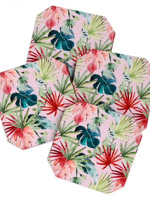 Marta Barragan Camarasa Colorful Tropical Paradise Coaster Set - Deny Designs