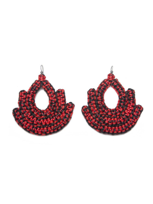 Guerrera Red & Black Earring