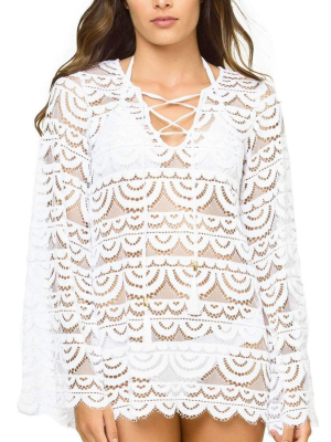 Pq Swim Water Lily Noah Tunic In White