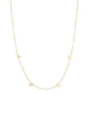 14k Itty Bitty & Diamond Spread Out Vote Necklace