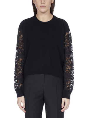 Dolce & Gabbana Lace Sleeve Sweater