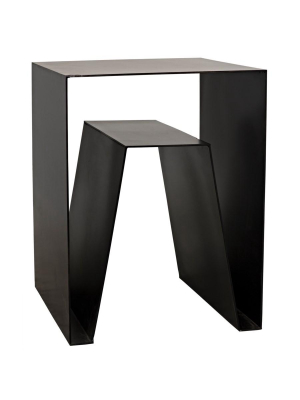 Quintin Side Table, Black Metal