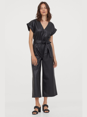 Faux Leather Jumpsuit