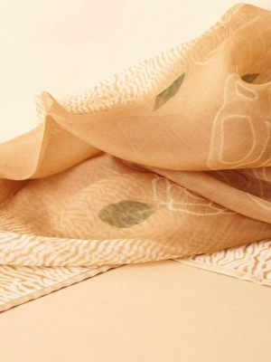 Primrose Cinnamon Silk Scarf