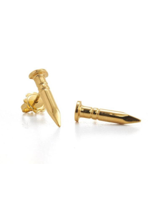 Solid 18k Gold Nail Earrings