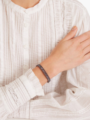 Iolite And Silver Bead Wrap Bracelet