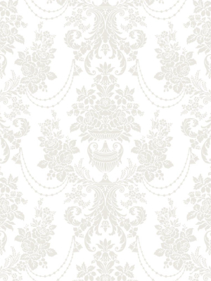 Imperial Wallpaper In Whisper White From The Muffin & Mani Collection By Milton & King