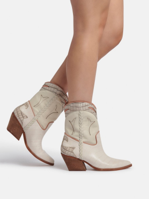 Loral Booties Ivory Leather