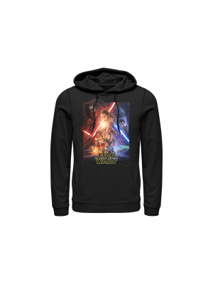 Men's Star Wars The Force Awakens Movie Poster Pull Over Hoodie