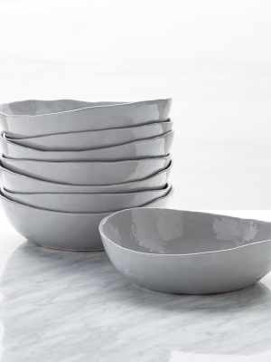 Mercer Grey Low Bowls, Set Of 8